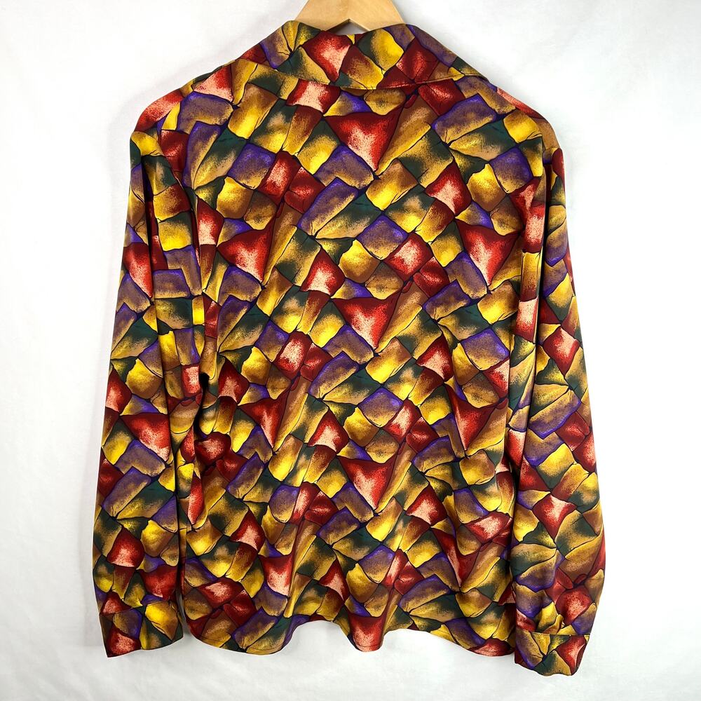 Vintage Che Studio Funky Pattern Button Front Blo… - image 5